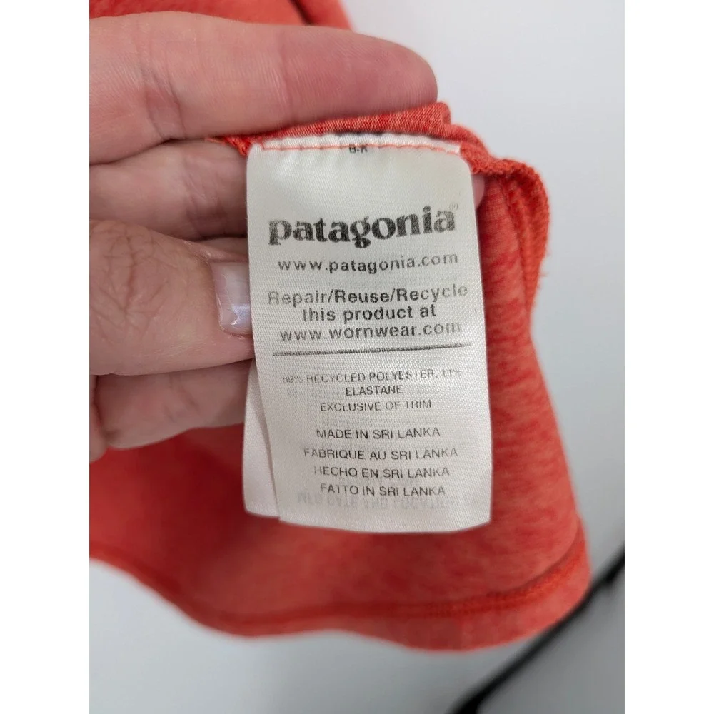 Patagonia Skirt Women Medium Orange Heathered Ruched Faux Wrap Knit Gorpcore